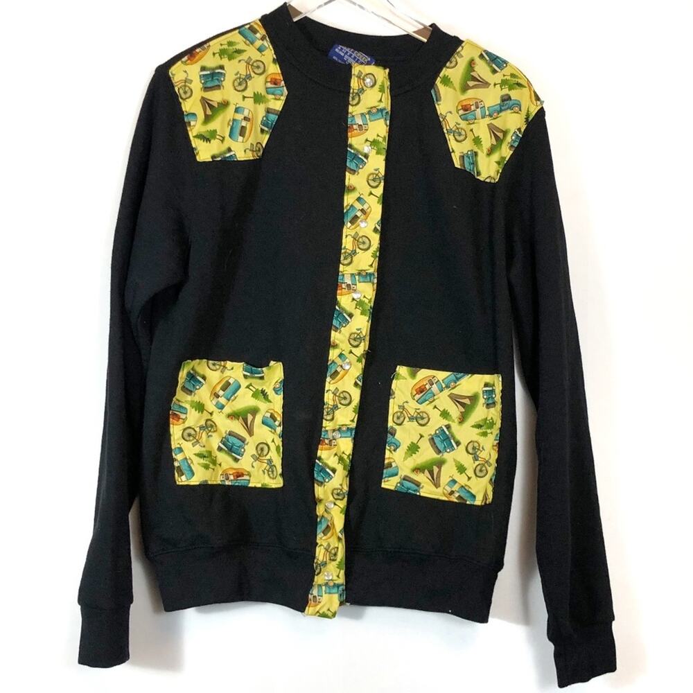 Vintage Handmade RV Camping Sweatshirt Jacket Womens Size M